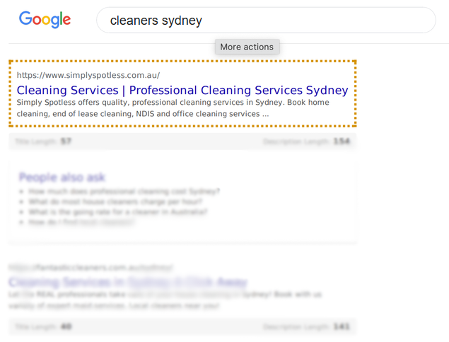 VERITAS EVENTS SEO results