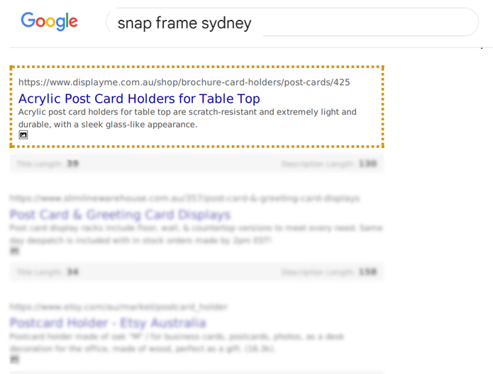 DISPLAYME SEO results